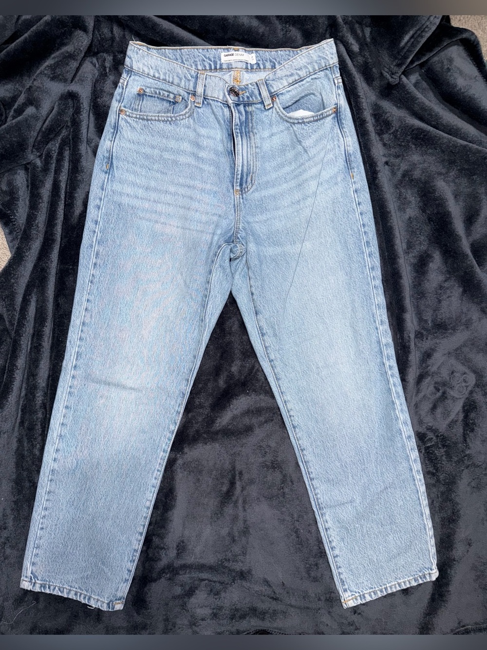 Garage Denim High-Rise Mom Jeans-Light Wash Tapered Straight Leg